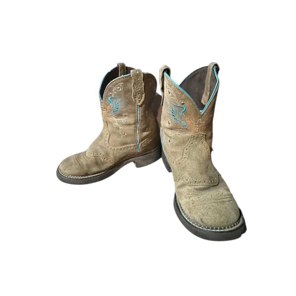 Justin L9603 Ladies Gypsy Western Boot Brown Saddle Fashion Round Toe Size 7.5 B - Picture 3 of 9